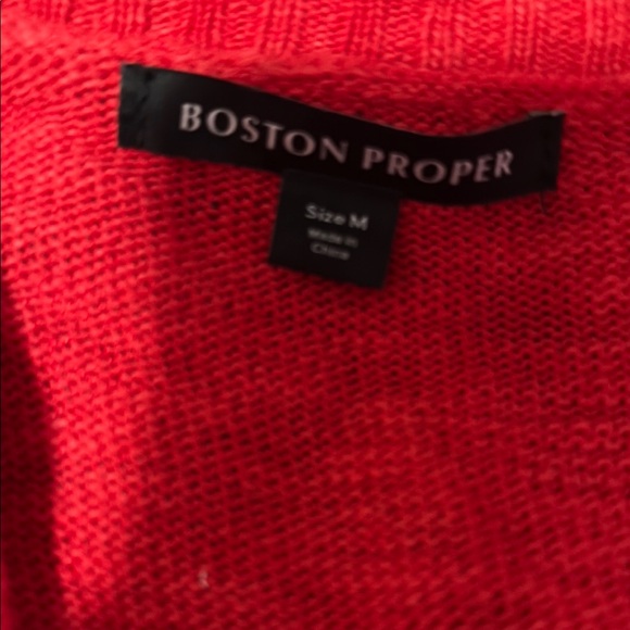 Boston Proper Red and White Star Cardigan - Picture 3 of 4